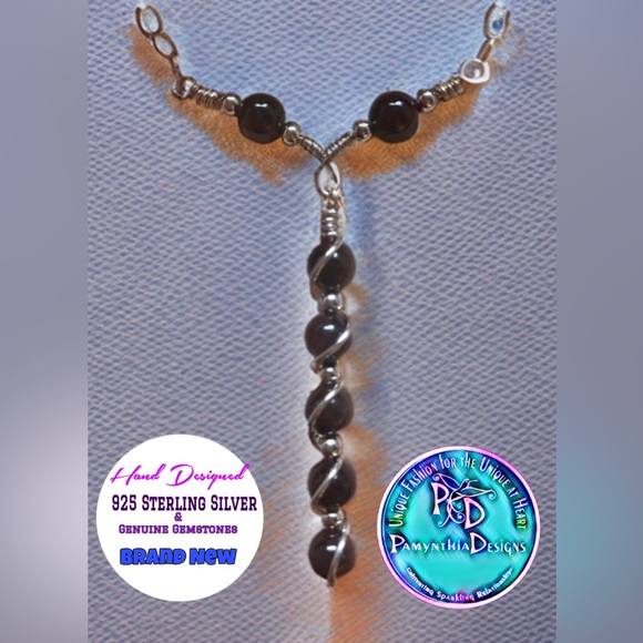 Pamynthia Designs Jewelry - Genuine Garnet Y 925 Sterling Silver Neck